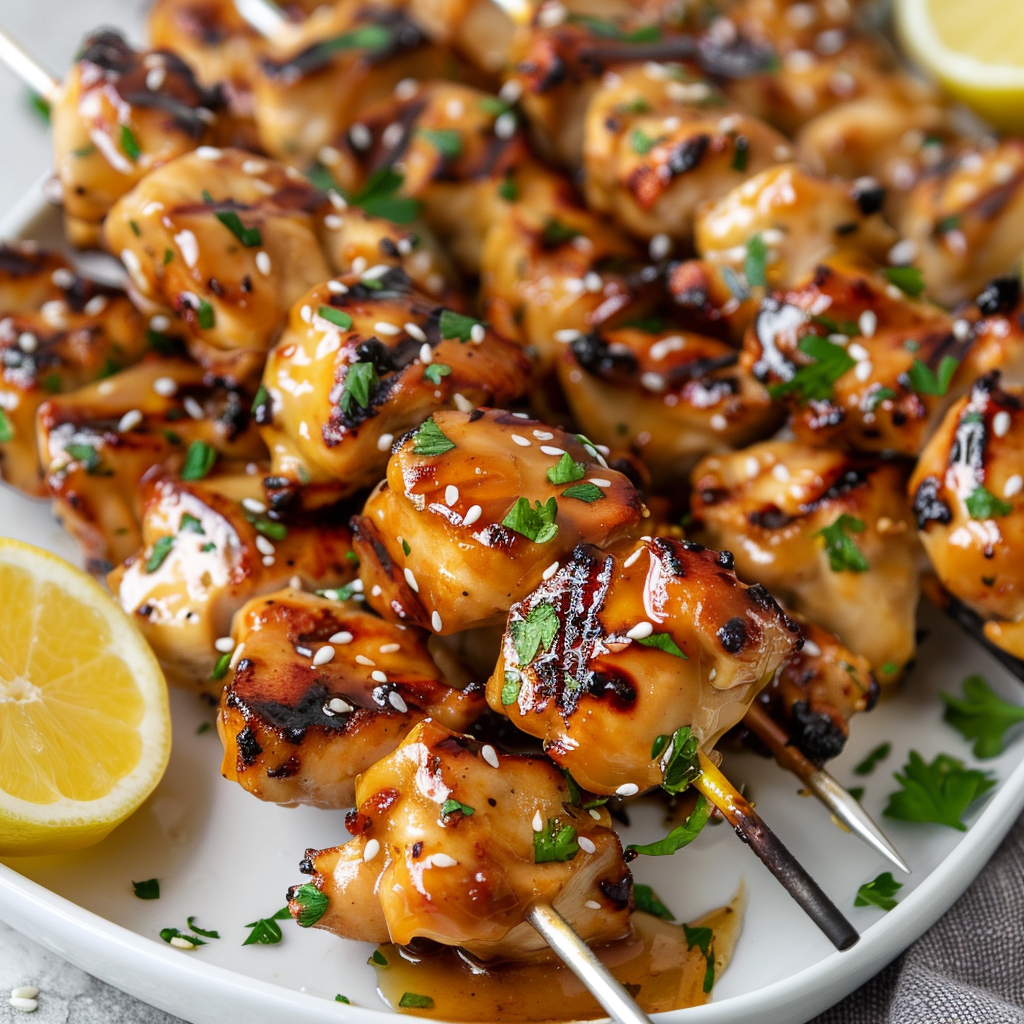 Honey Garlic Chicken Kebab Stick Recipe Grilled Chicken Honey