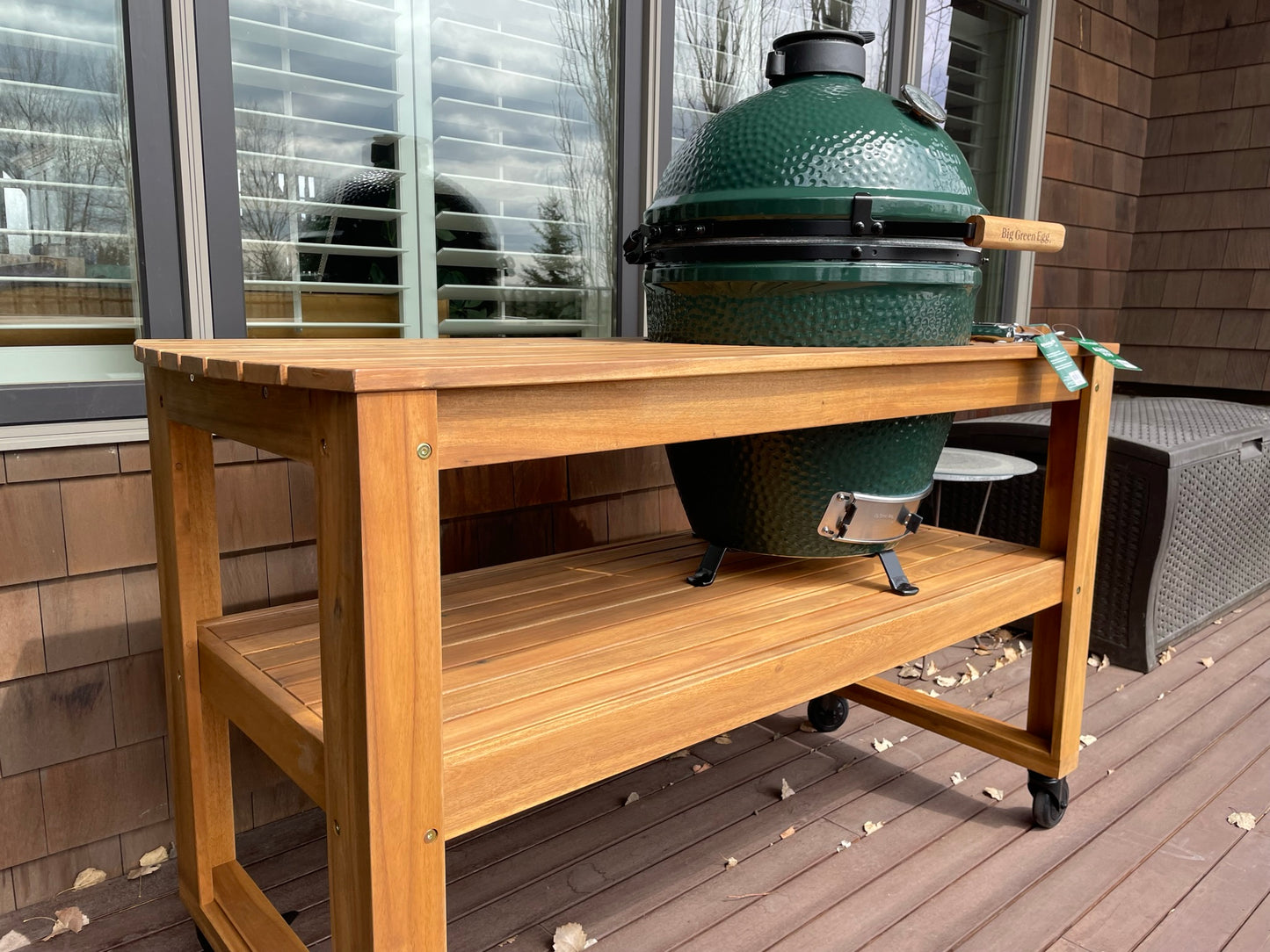 Big Green Egg Acacia Wood Table