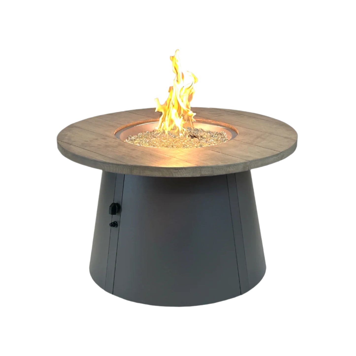 Outdoor GreatRoom Company Cirvalo Smokey Oak Round Fire Table