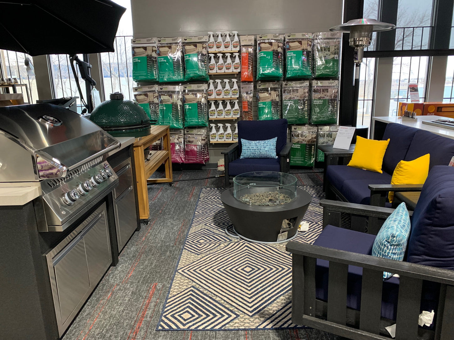 1867 Zachary Fire Table Coffee Black Smooth Surface Look w/Fabric Cover