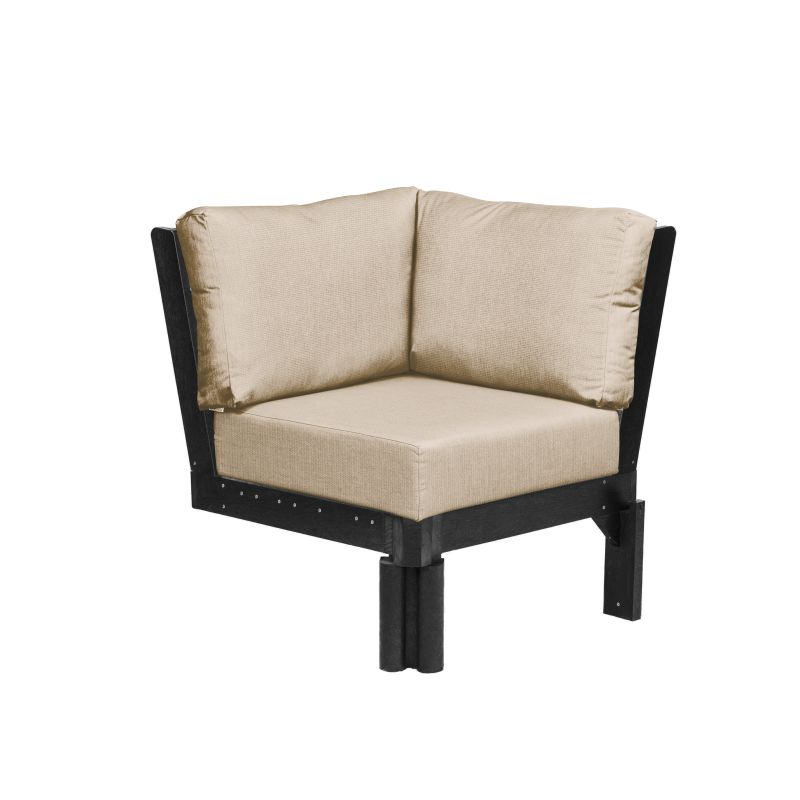 C.R. Plastic Products Stratford Deep Seating Sectional Corner Piece With Sunbrella Cushions