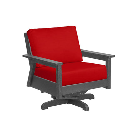 C.R. Plastic Products Tofino Swivel Chair with Sunbrella Cushions