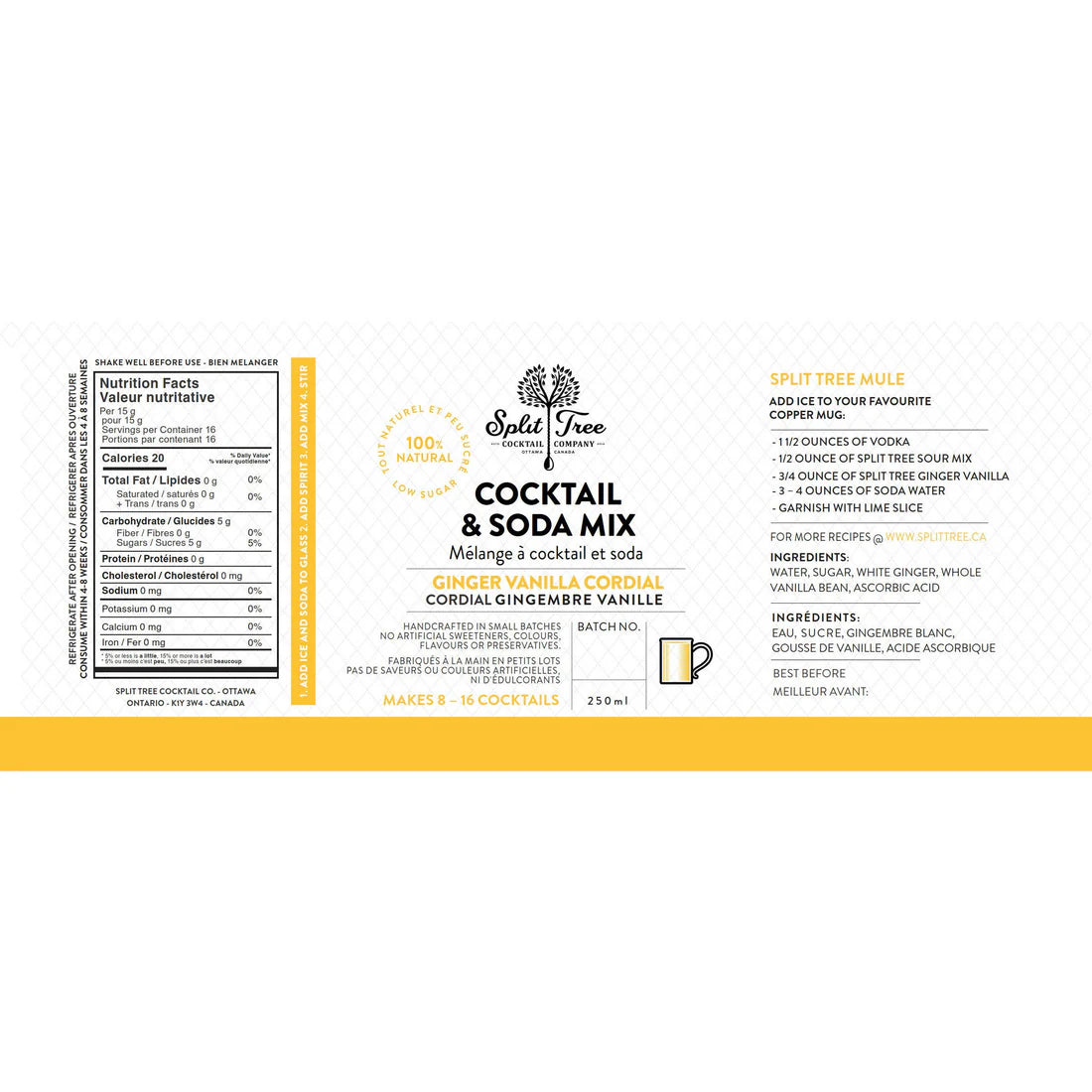 Split Tree Ginger Vanilla Cordial