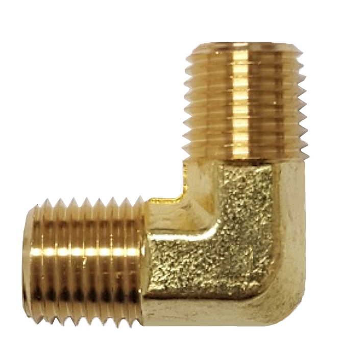 Brass Fitting - 1/2" Male to 3/8" Male Pipe Thread Elbow
