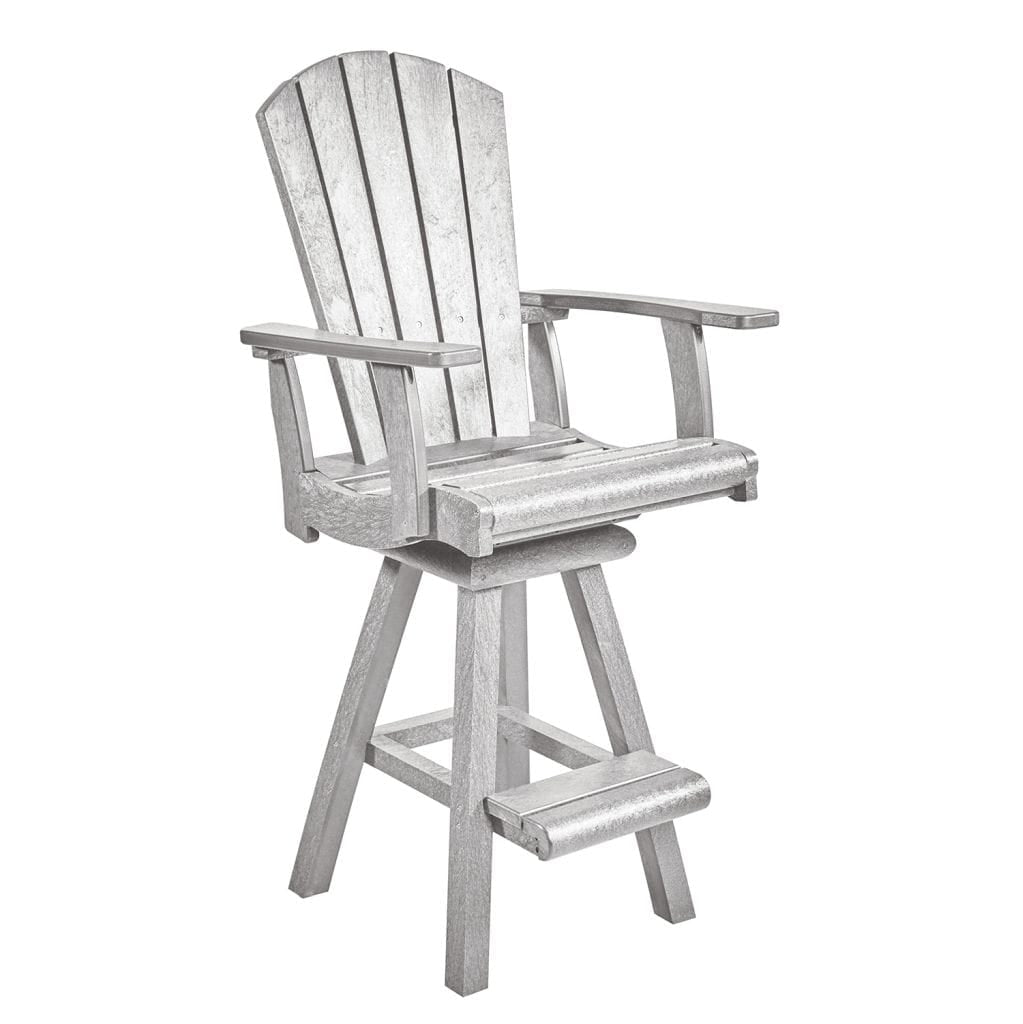 CRP Outdoor Living > Patio Furniture > Dining White C.R. Plastic Products Addy Swivel Pub Arm Chair