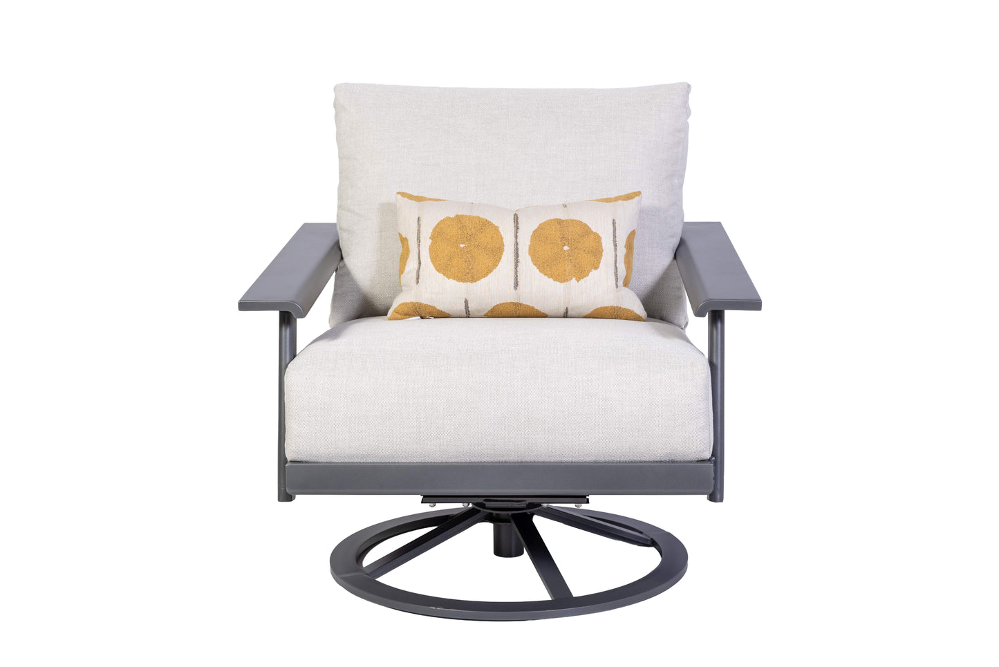 Mallin Outdoor Living > Patio Furniture > Deep Seating Makar Silver / Glimmer Grey Mallin Dakoda Swivel Lounge Chair