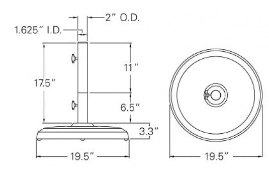 TREASURE GARDEN 50 LB UMBRELLA BASE