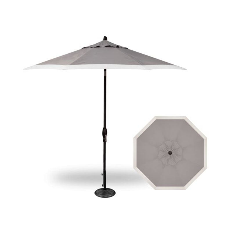 Treasure Garden UM8109 Auto Tilt Market Umbrella - Boulder (4820) w/ Eggshell Trim (4804)- 9 FT