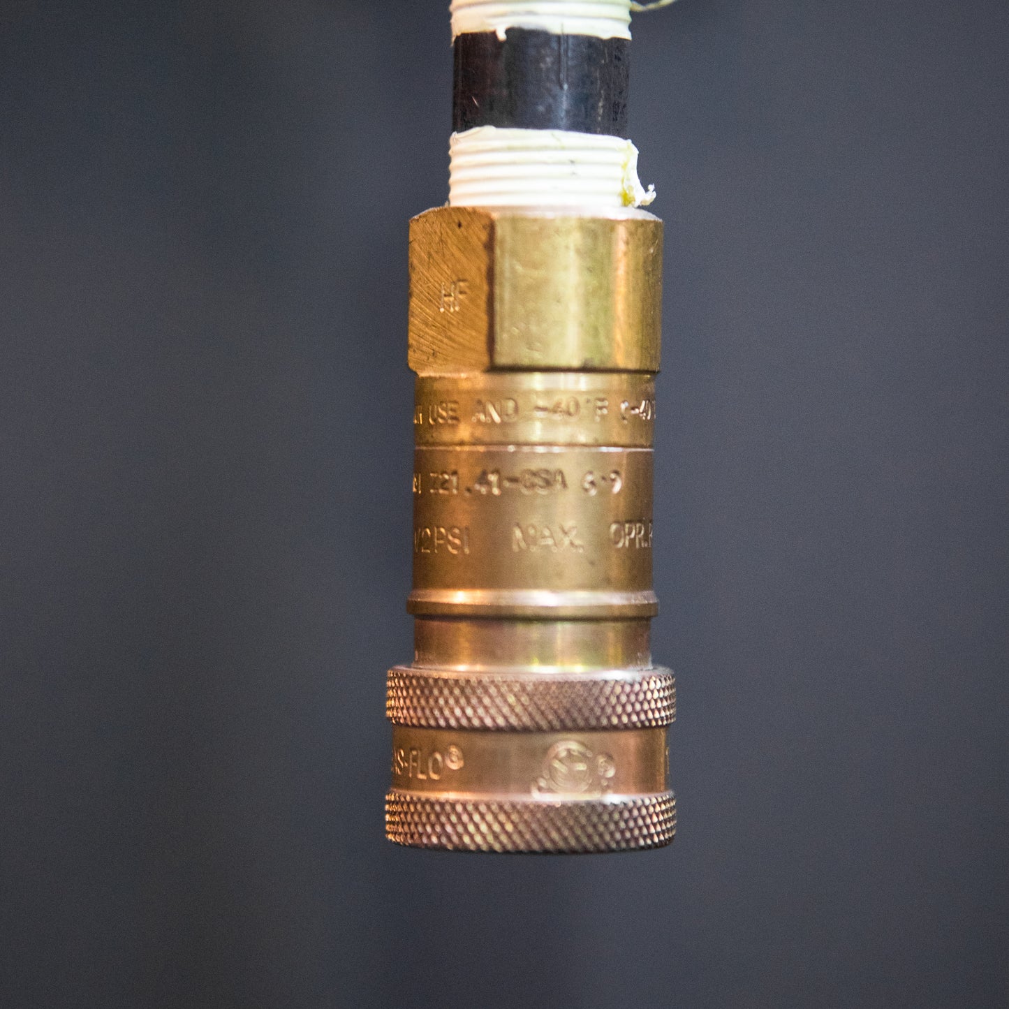 1/2" and 3/8" Natural Gas Hose and Fittings, Quick Disconnect  Coupler Lifestyle 