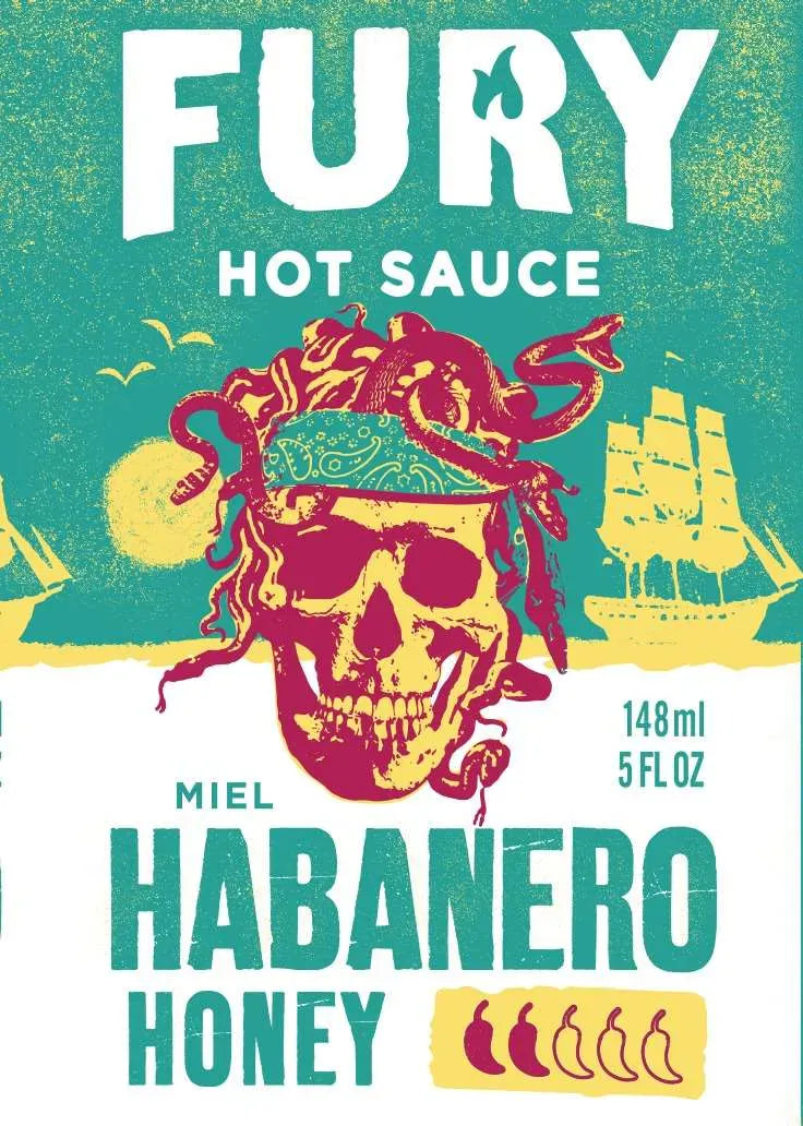 Fury Hot Sauce Barbecue Accessories > Food Prep > Sauces & Spices Fury Habanero Honey Hot Sauce - 5 oz