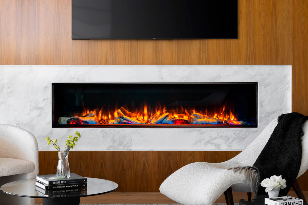 Valor LEX4 72 Electric Fireplace with Remote and Glass Media