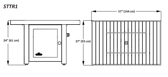 Napoleon Outdoor Living > Firepits > Gas Firepits Napoleon St Tropez 56" x 36" Rectangular Patioflame Fire Table