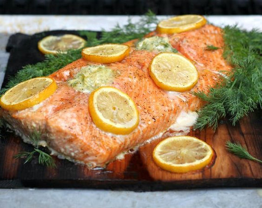 Cedar Plank Salmon with Lemon Butter