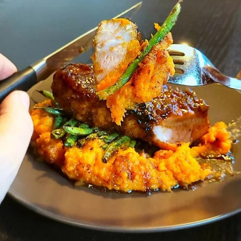 Cider Brined Pork Chops With Apple and Rum Glaze Recipe