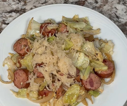 German-style stir-fry with Bacon and Kielbasa