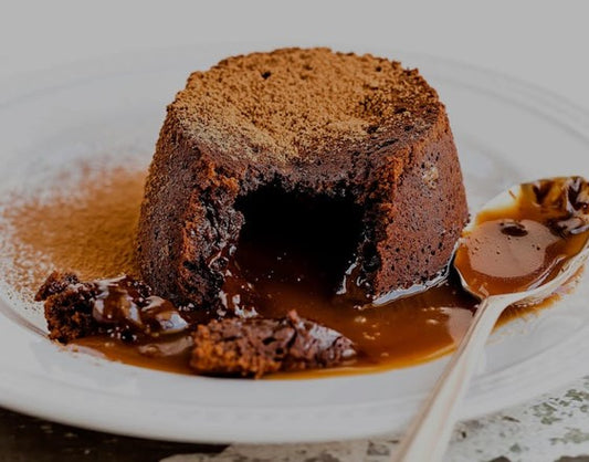 Chocolate Lava Cake with Raspberry Coulis