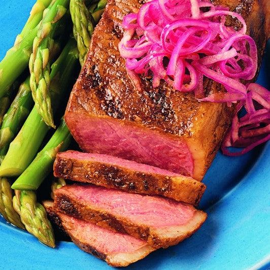 Paprika-Rubbed Steaks with Pickled Onions Recipe