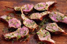 Racks of Lamb with Mustard–Caper Board Dressing