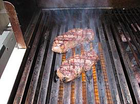 Barbecued steaks