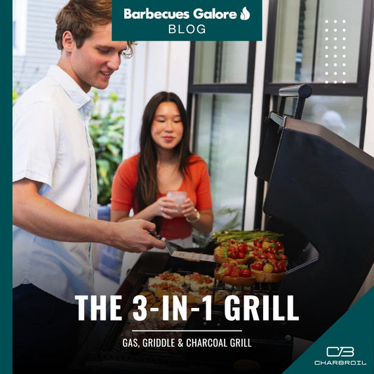 THE 3-IN-1 Gas, Griddle & Charcoal Grill 