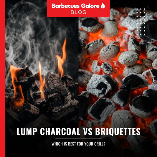 Lump charcoal vs briquettes side-by-side comparison for grilling, smoking, and kamado cooking