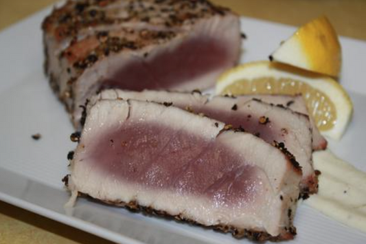 Pepper Grilled Tuna with Wasabi Mayo Recipe