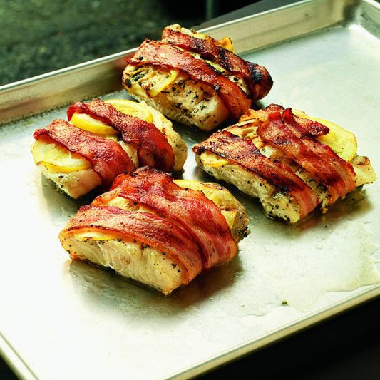 BACON-WRAPPED HALIBUT FILLETS