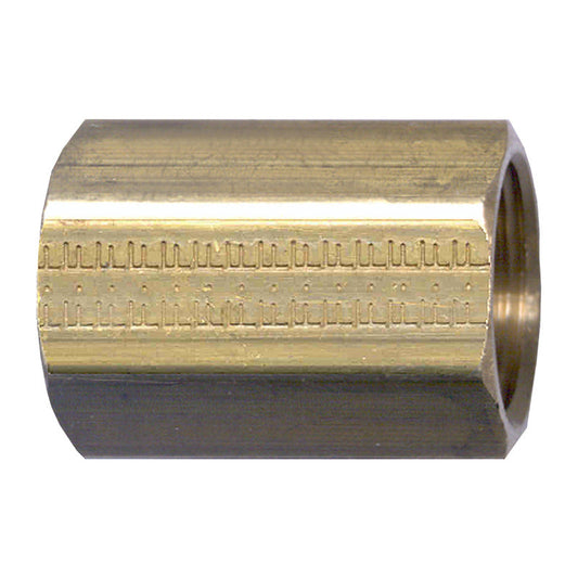 Brass Fitting - 1/4" Double Female Threaded Coupling