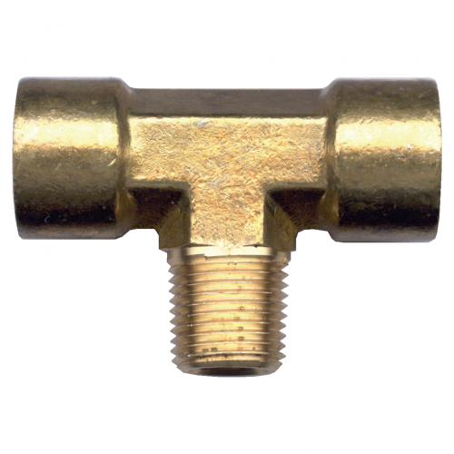 Brass Fitting - 106C 3/8" Male to Double 3/8" Female Forged Branch Tee