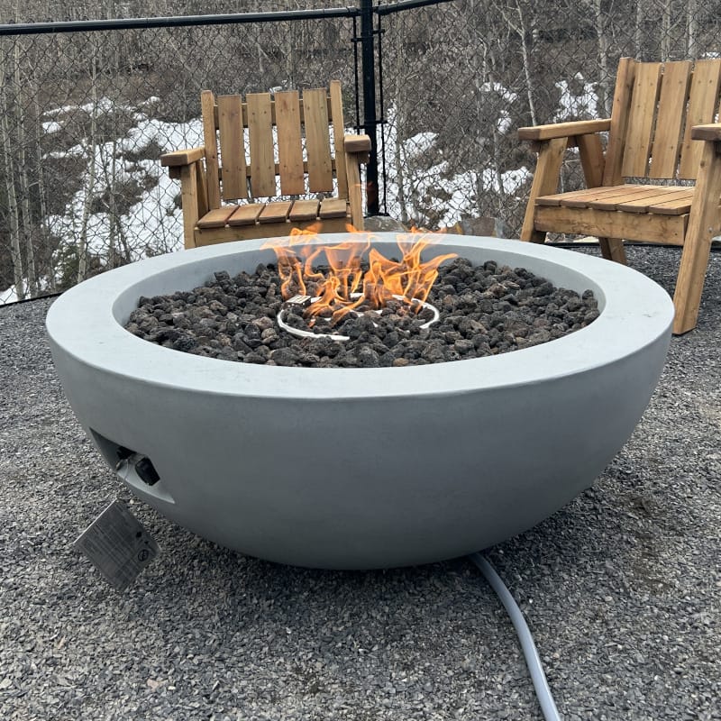 1867 Outdoor Living > Firepits > Gas Firepits 1867 The Cleary Fire Table Light Grey Smooth Finish w/Fabric Cover