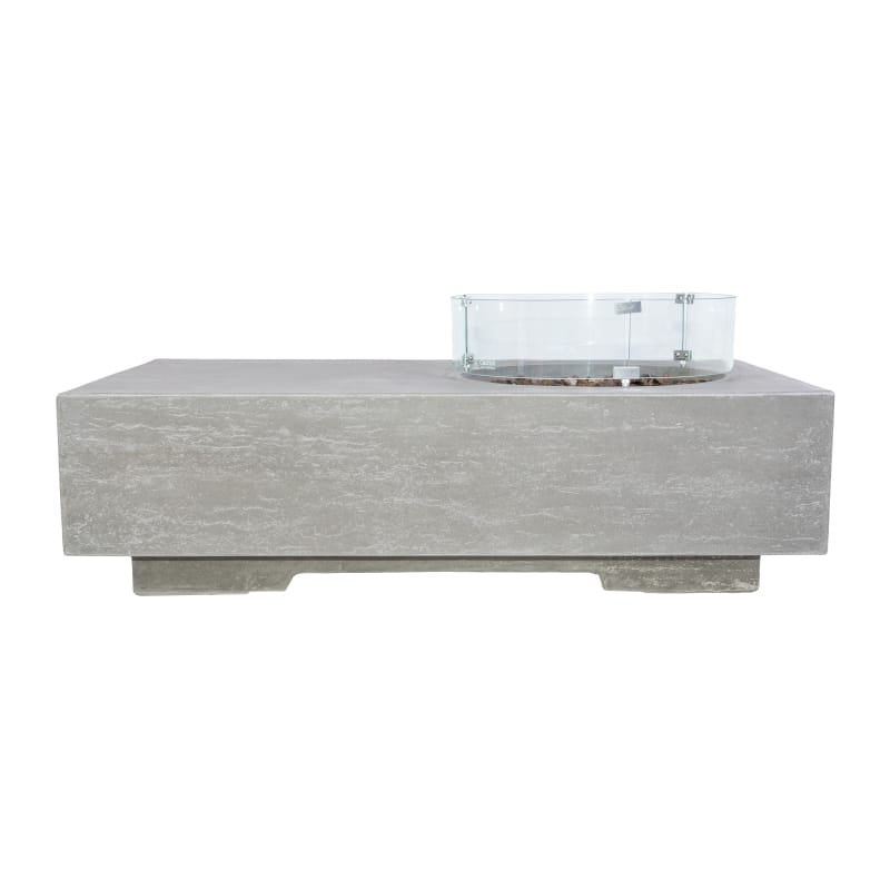 1867 Outdoor Living > Firepits > Gas Firepits 1867 The Taro Rectangular Fire Table with Offset Round Burner - Natural Gas