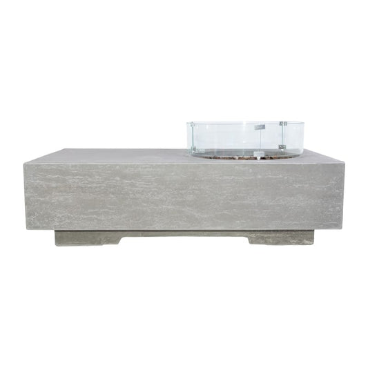 1867 Outdoor Living > Firepits > Gas Firepits 1867 The Taro Rectangular Fire Table with Offset Round Burner - Natural Gas