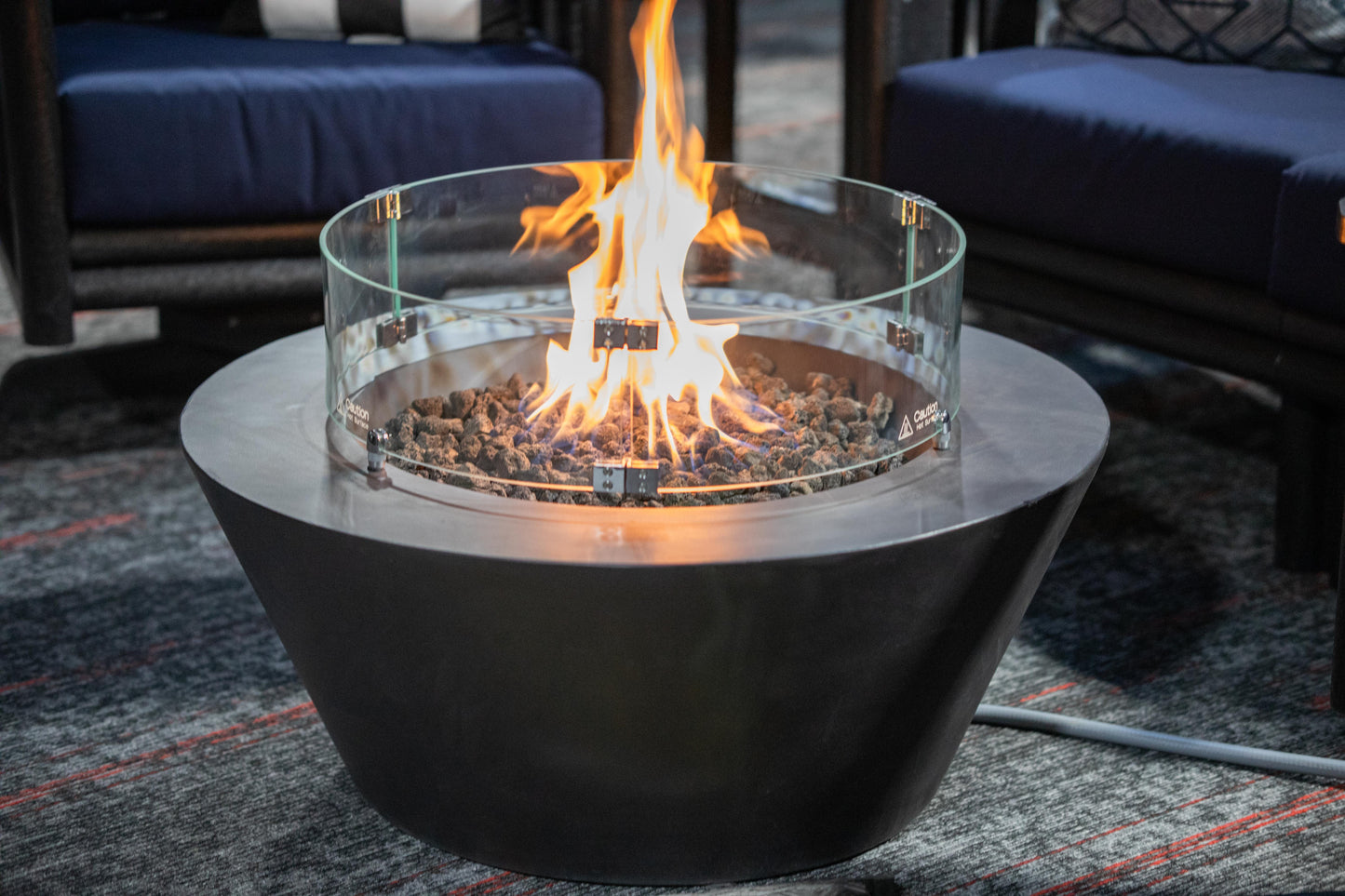 1867 Outdoor Living > Firepits > Gas Firepits 1867 Zachary Fire Table Coffee Black Smooth Surface Look w/Fabric Cover