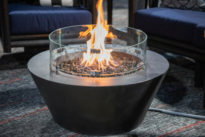 1867 Outdoor Living > Firepits > Gas Firepits 1867 Zachary Fire Table Coffee Black Smooth Surface Look w/Fabric Cover