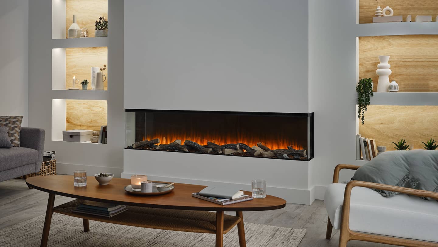 British Fires New Forest 75" Electric Fireplace