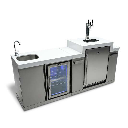 Mont Alpi Stainless Steel Outdoor Entertainment and Prep Centre with Sink, Beverage Fridge and Kegerator