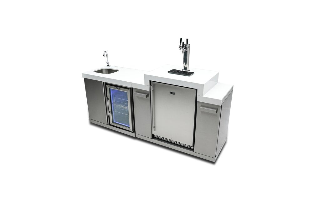 Mont Alpi Stainless Steel Outdoor Entertainment and Prep Centre with Sink, Beverage Fridge and Kegerator