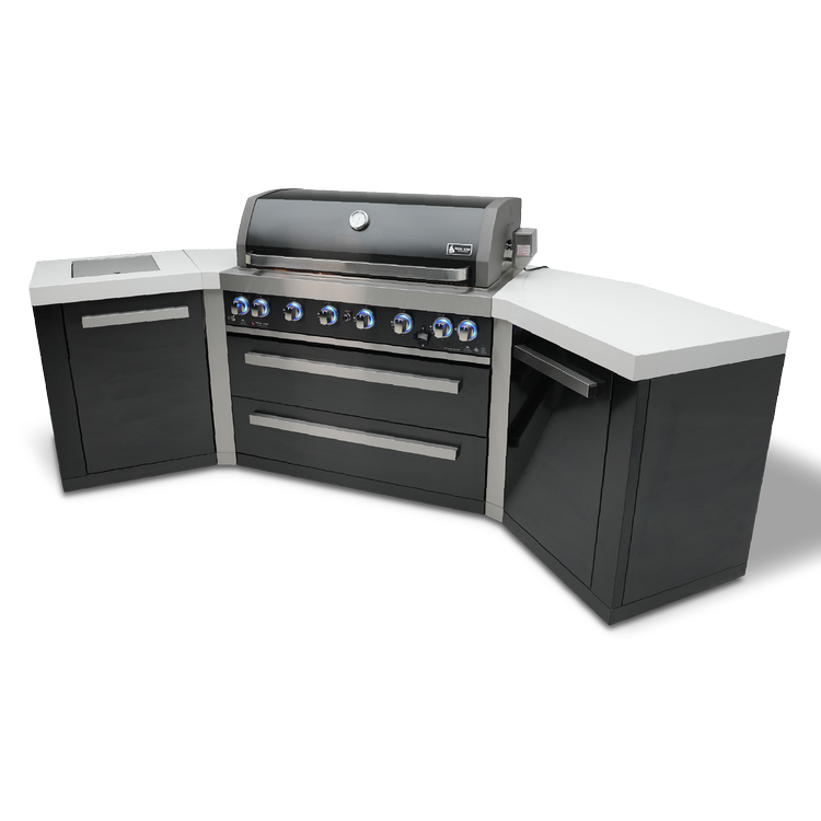 Mont Alpi Black Series 6-Burner Island with 45-degree corners