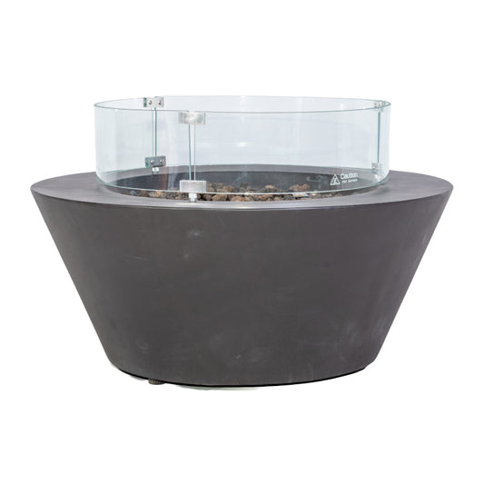 1867 Zachary Fire Table Coffee Black Smooth Surface Look w/Fabric Cover