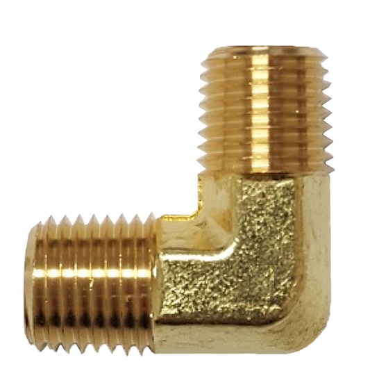 Brass Fitting - 1/2" Male to 3/8" Male Pipe Thread Elbow
