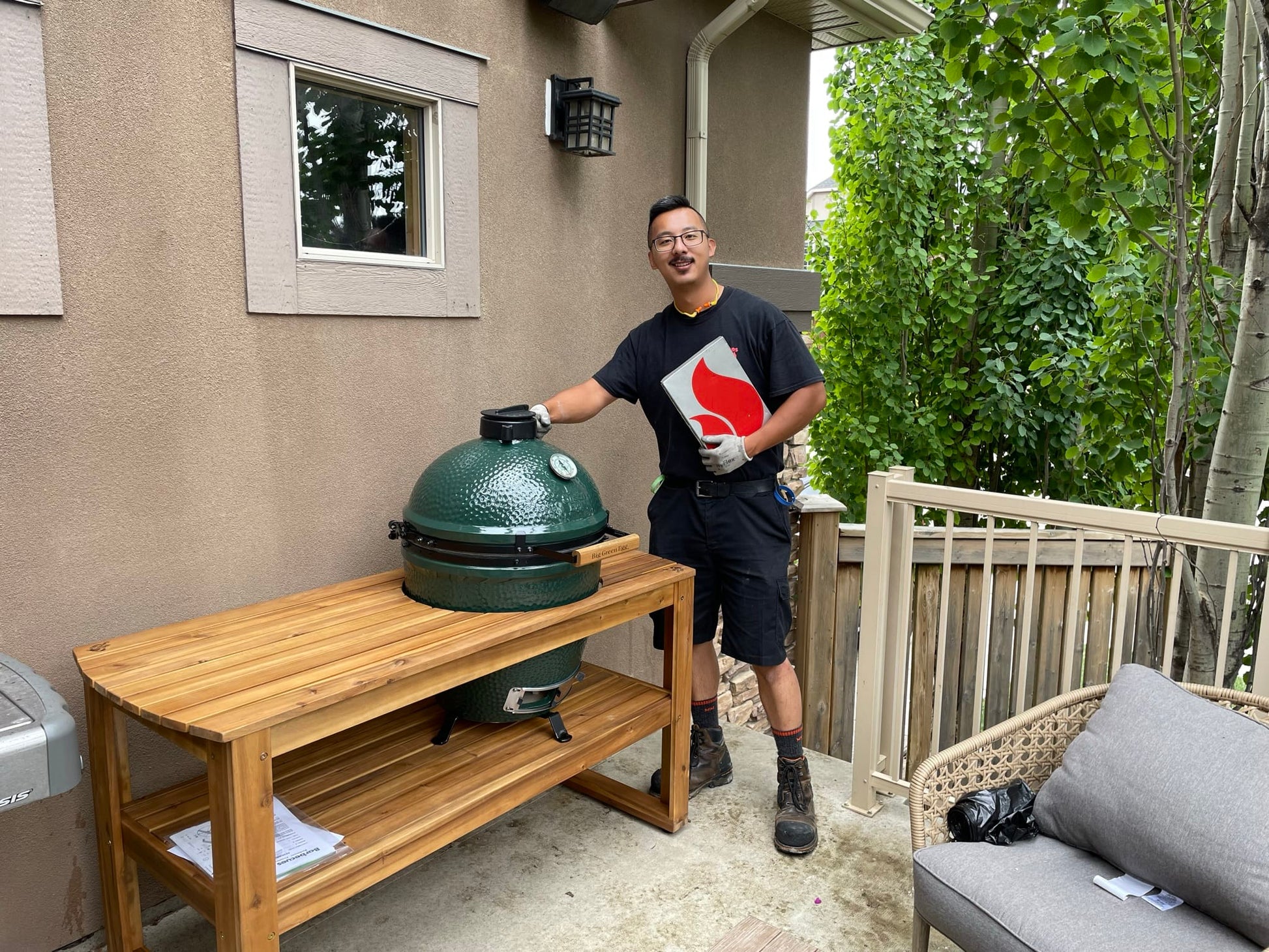 Big Green Egg Barbecue Accessories > Carts & Stands > Stand Big Green Egg Acacia Wood Table