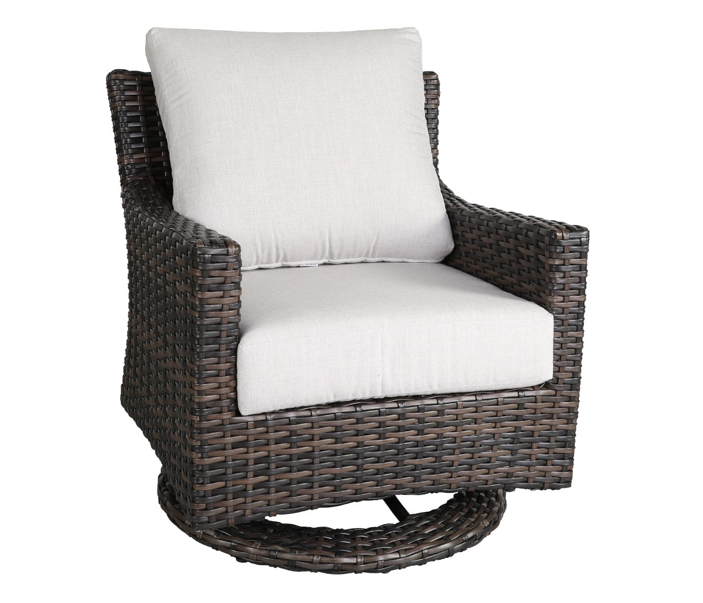 Cabana Coast Outdoor Living > Patio Furniture > Deep Seating Espresso / Cast Silver Cabana Coast Riverside Lounge Swivel Chair
