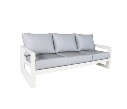 Cabana Coast Outdoor Living > Patio Furniture > Deep Seating White / Idol Pebble Cabana Coast Muse Sofa