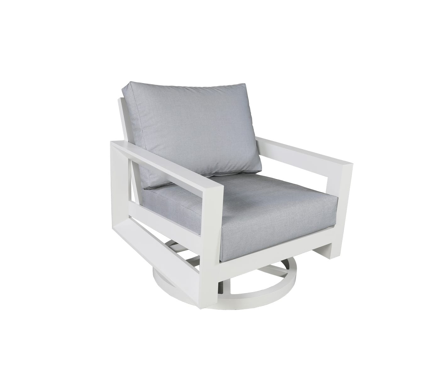 Cabana Coast Outdoor Living > Patio Furniture > Deep Seating White / Idol Pebble Cabana Coast Muse Swivel Chair