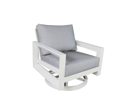 Cabana Coast Outdoor Living > Patio Furniture > Deep Seating White / Idol Pebble Cabana Coast Muse Swivel Chair