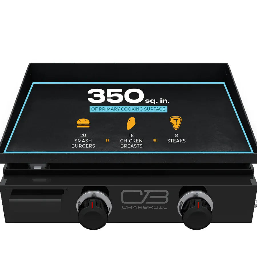 Charbroil Outdoor Cooking > Gas Grills > Griddle Charbroil® 22" Performance Series Portable Tabletop 2 Burner Propane Gas Griddle
