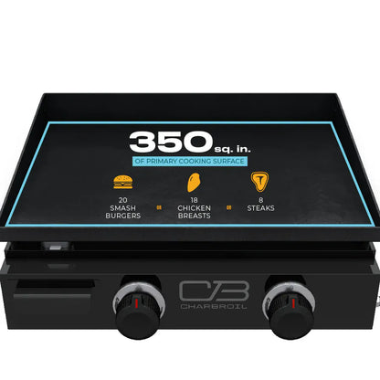 Charbroil Outdoor Cooking > Gas Grills > Griddle Charbroil® 22" Performance Series Portable Tabletop 2 Burner Propane Gas Griddle