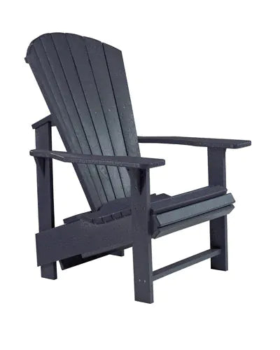 CRP Outdoor Living > Patio Furniture > Casual Seating Black C.R. Plastic Products Upright Adirondack Chair