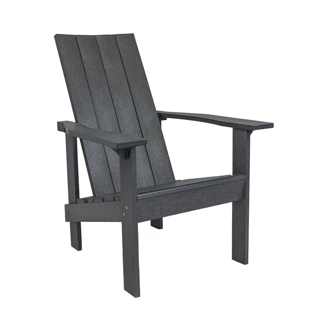 CRP Outdoor Living > Patio Furniture > Casual Seating Slate Grey C.R. Plastics Black Modern Adirondack