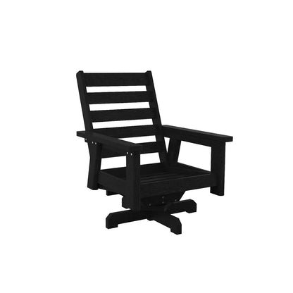 CRP Outdoor Living > Patio Furniture > Deep Seating Black / Bliss Sand C.R. Plastic Products Charleston Deep Seating High Back Swivel Chair with Sunbrella Cushions